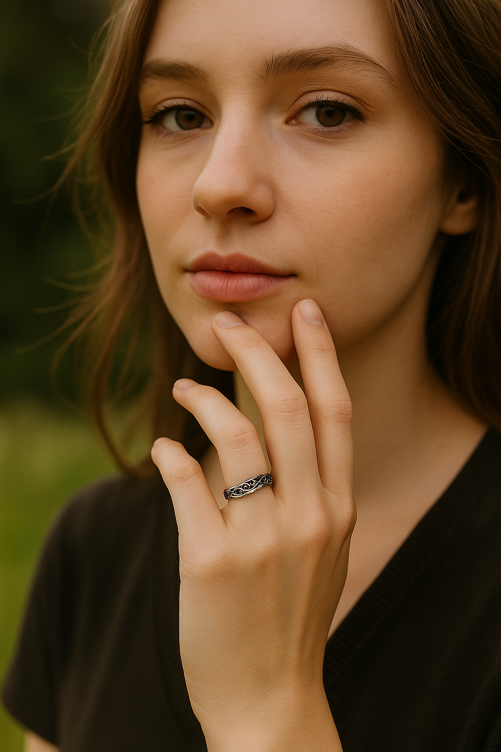 anello argento chevron celtico donna